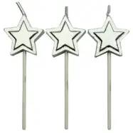 Tårtljus silverstjärnor 8-pack