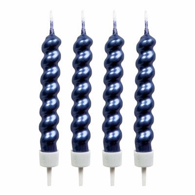 Tårtljus Skruvade Blå - 8-pack
