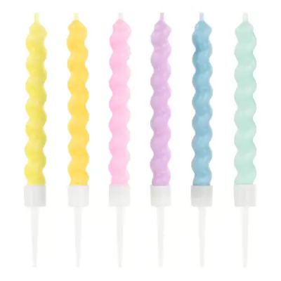 Tårtljus Skruvade Färgmix - 6-pack