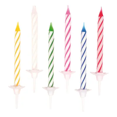 Tårtljus Spiral Färgmix - 24-pack