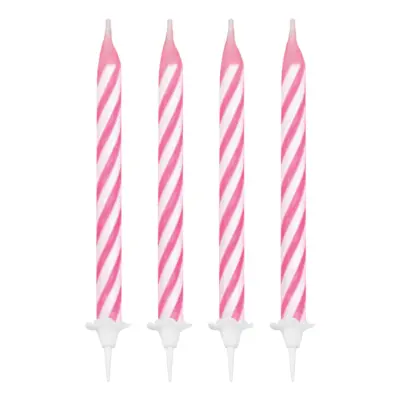 Tårtljus Spiral Rosa/Vit - 24-pack