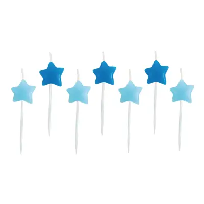 Tårtljus Stjärna Blå - 7-pack
