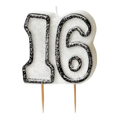 Tårtljus Svart/Vit 16