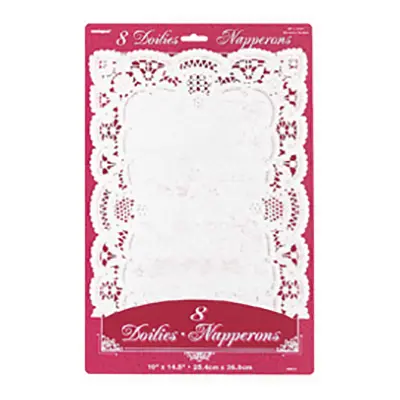 Tårtunderlägg Rektangel Vita - 8-pack