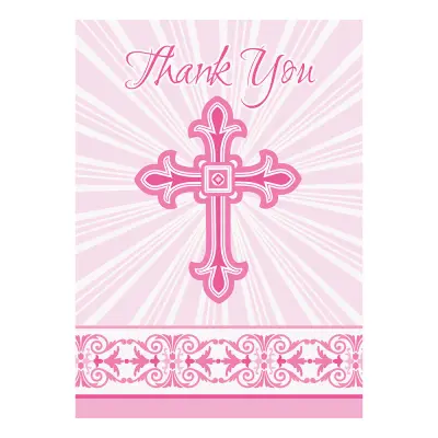 Tackkort Kors Rosa - 8-pack