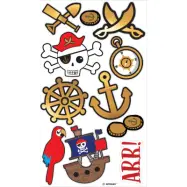 Tatueringar Pirat 11 st på 1 ark