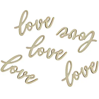 Träkonfetti Bordsdekoration Love 18-pack