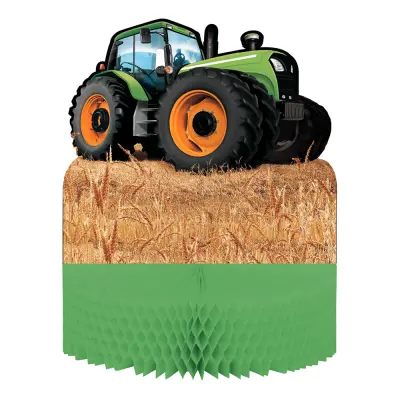 Tractor Time Honeycomb Bordsdekoration - 1-pack