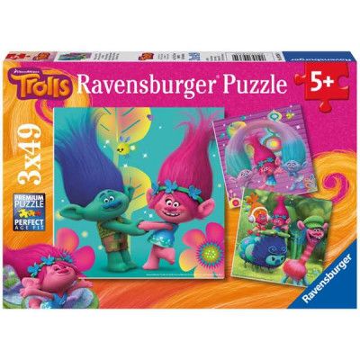 Ravensburger, Trolls Färgrika Värld Pussel 3x49 bitar