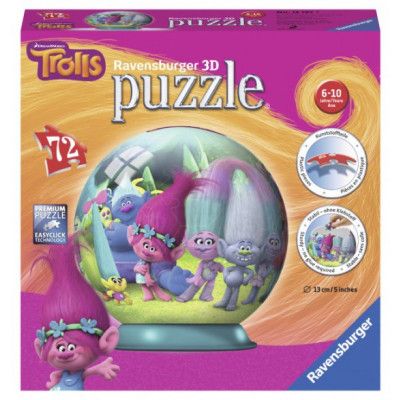 Ravensburger, Trolls Pusselboll 13 cm 72 bitar