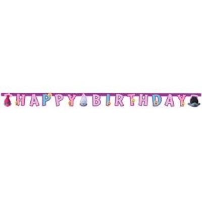 Decorata Trolls, Banner - Happy Birthday