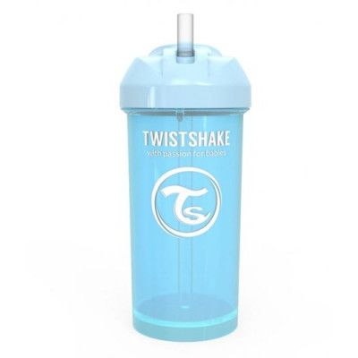 Twistshake sugrörsflaska 360 ml, blå pastell
