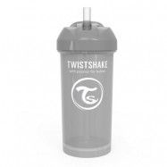 Twistshake sugrörsflaska 360 ml, grå