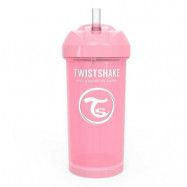 Twistshake sugrörsflaska 360 ml, rosa pastell