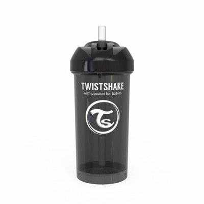 Twistshake sugrörsflaska 360 ml, svart