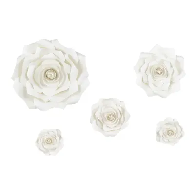 Väggdekoration Vita Rosor - 5-pack