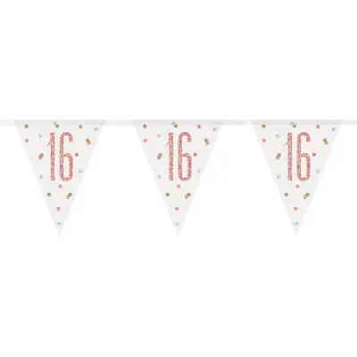Vimpelgirlang 16 Vit/Roséguld