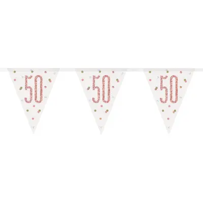 Vimpelgirlang 50 Vit/Roséguld