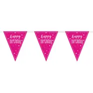 Vimpelgirlang Happy Birthday Rosa/Silver