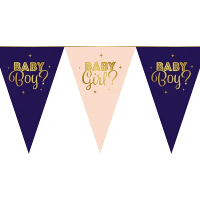 Vimpelgirlang i Papp Gender Reveal