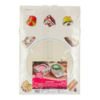 Vita Tårtboxar med Fönster - 2-pack