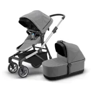 Thule Sleek duovagn, grey melange/silver chassi