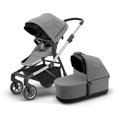 Thule Sleek duovagn, grey melange/silver chassi