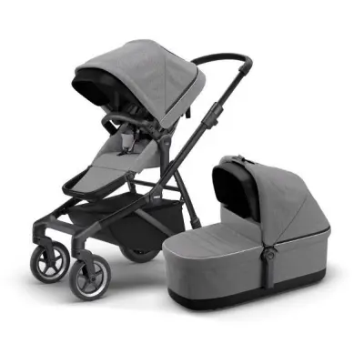 Thule Sleek duovagn, grey melange/svart chassi