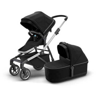 Thule Sleek duovagn, midnight black/silver chassi