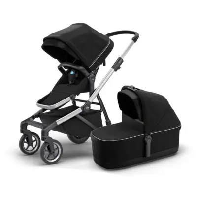 Thule Sleek duovagn, midnight black/silver chassi