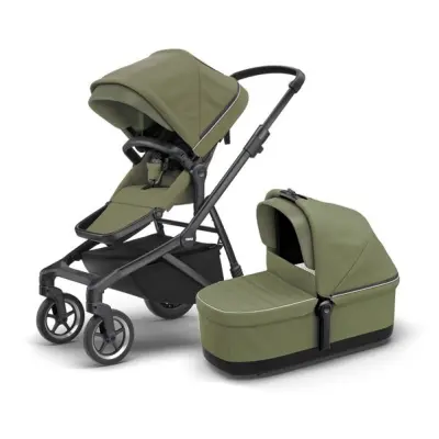 Thule Sleek duovagn, soft green on black