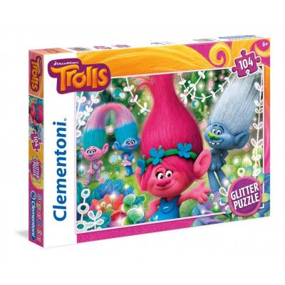 Clementoni Trolls Glitter Pussel 104 bitar 27249