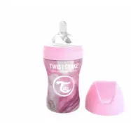 Twistshake Anti-Colic rostfri flaska 260 ml, marble rosa