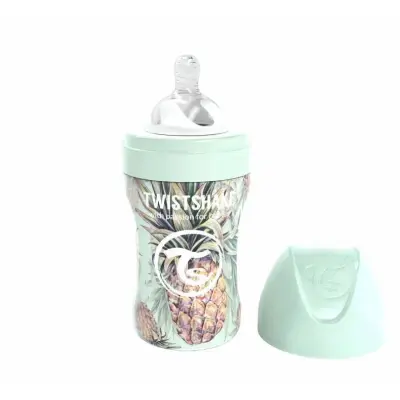 Twistshake Anti-Colic rostfri flaska 260 ml, pineapple