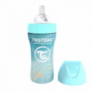 Twistshake Anti-Colic rostfri flaska 330 ml, marble blå