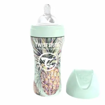 Twistshake Anti-Colic rostfri flaska 330 ml, pineapple