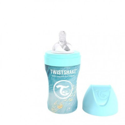Twistshake Anti-Colic Stål 260ml (Marble Blue)