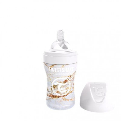 Twistshake Anti-Colic Stål 260ml (Marble White)