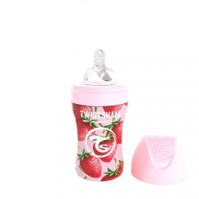 Twistshake Anti-Colic Stål 260ml (Strawberry)
