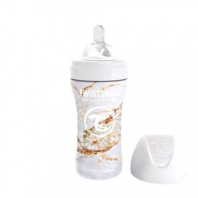 Twistshake Anti-Colic Stål 330ml (Marble White)