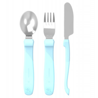 Twistshake Bestick Rostfritt (Pastell Blå)