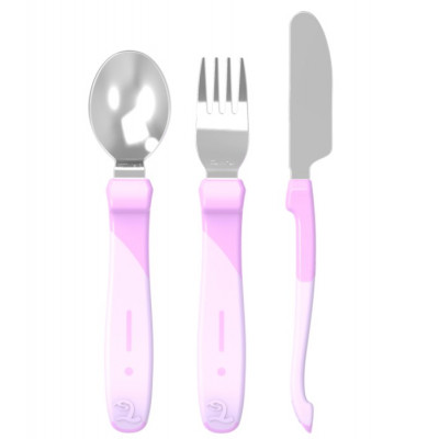 Twistshake Bestick Rostfritt (Pastell Lila)