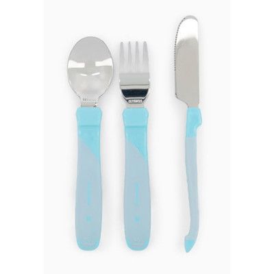 Twistshake bestickset rostfritt, blå pastell