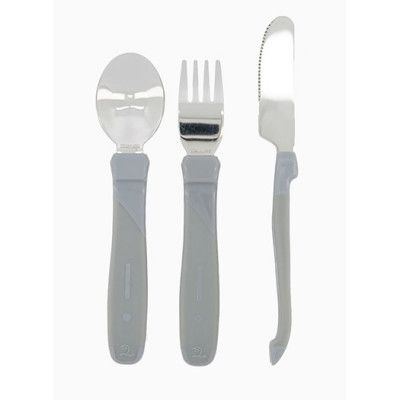 Twistshake bestickset rostfritt, grå pastell