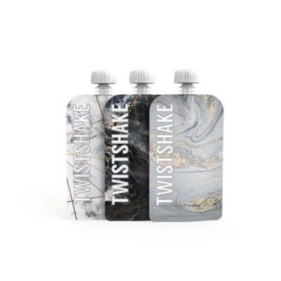Twistshake squeeze bags 100 ml marble, 3-pack