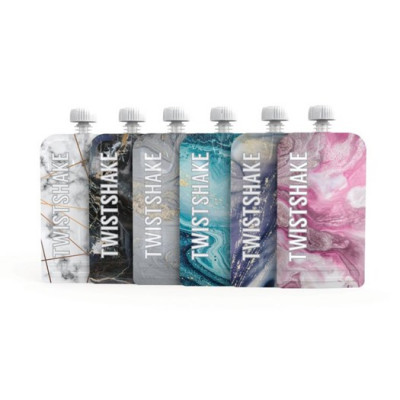 Twistshake squeeze bags 220 ml marble, 6-pack