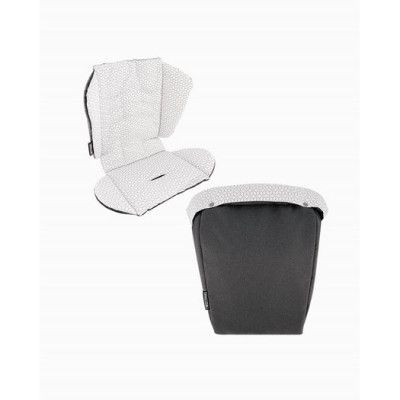 Twistshake Tour sittdyna + footsack, black melange