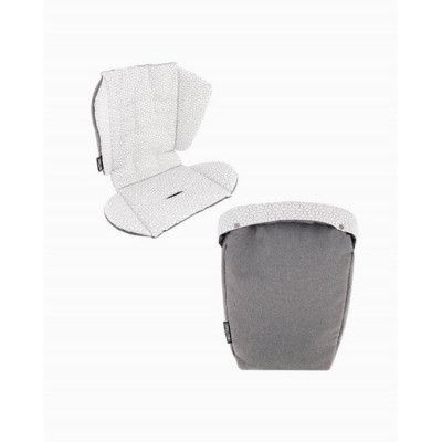 Twistshake Tour sittdyna + footsack, grey melange