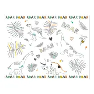 Bordstabletter Målarduk Dino Roar - 6-pack