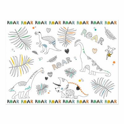 Bordstabletter Målarduk Dino Roar - 6-pack